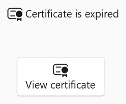 Um ícone de certificado com o texto 