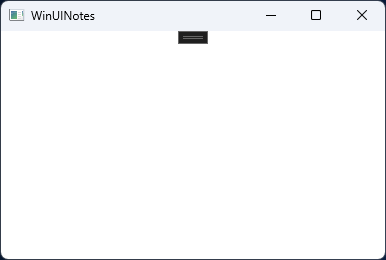 A janela da aplicação de notas com uma barra de título e uma área de conteúdo vazia.
