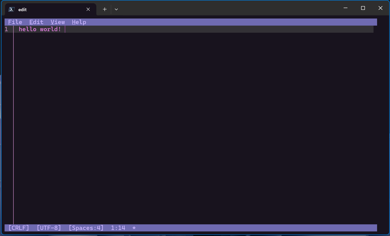 Captura de ecrã do editor de texto Editar