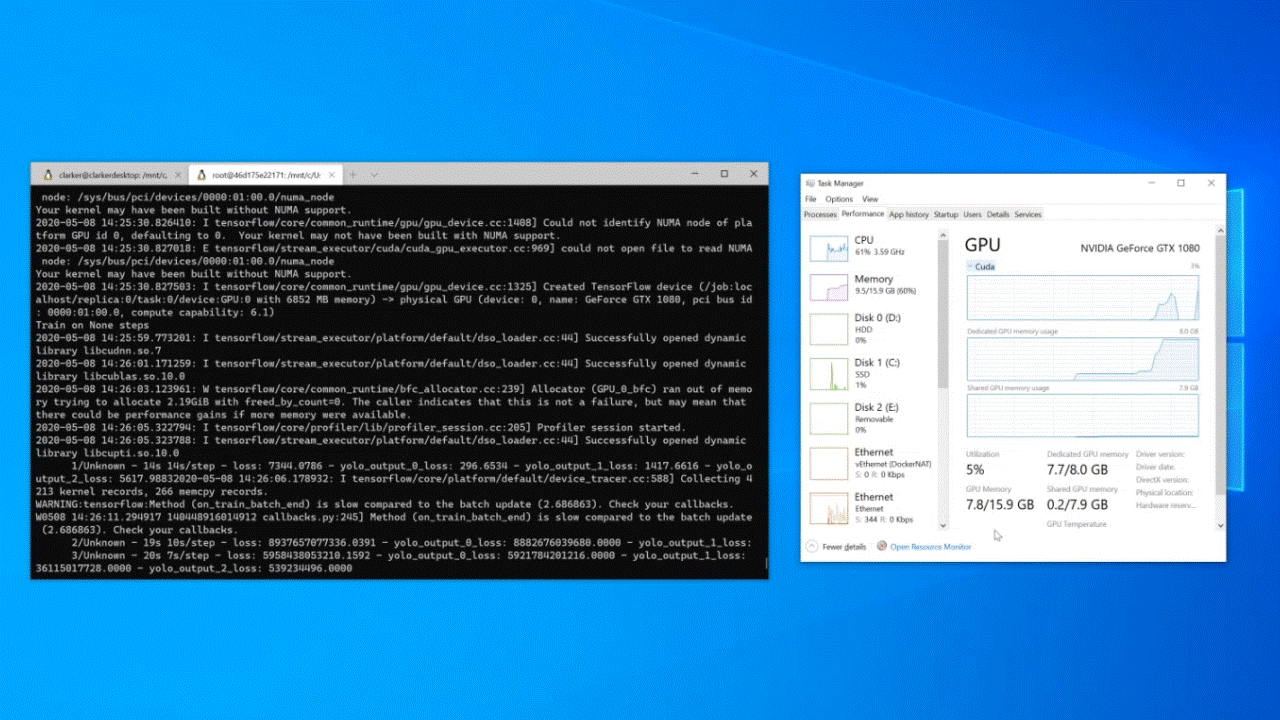 Executando a aceleração da GPU com o WSL