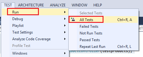 köra tester