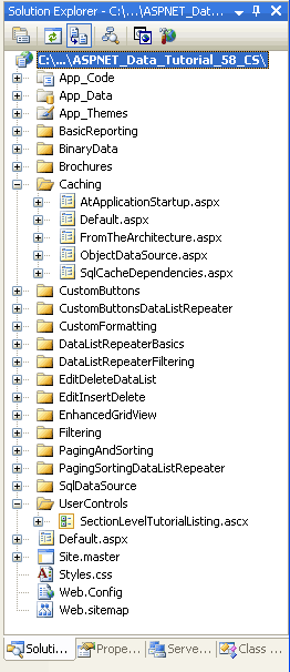 Lägg till ASP.NET-sidorna för Caching-Related-handledningar