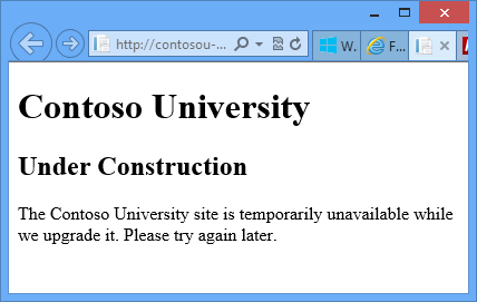 app_offline.htm i webbläsarfönstret