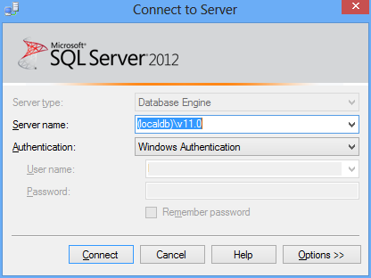 SSMS Anslut till server