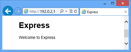 En webbsida för att välkomna till Express.