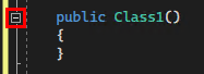 Skärmbild av knappen Dölj i verktygsfältet Textredigeraren i Visual Studio 2022.