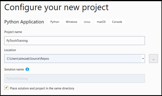 Konfigurera din nya Python-app