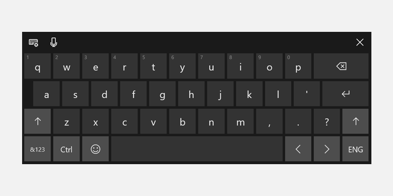Standard Windows pekskärmstangentbord