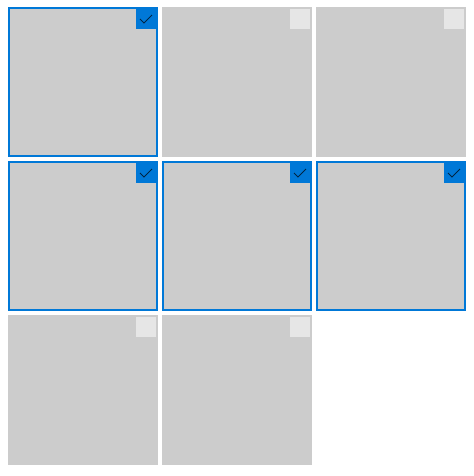layout för rutnätsvyobjekt