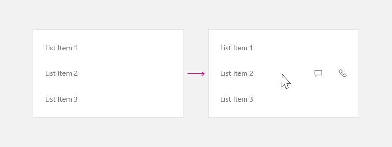 Användargränssnitt med kapslad struktur visas vid mouseöver