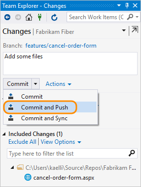 截圖顯示 Commit 和推送變更。