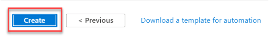 Azure 入口網站的螢幕擷取畫面。選取建立。