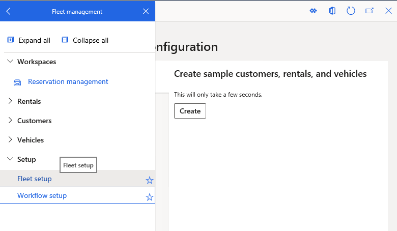 Screenshot of the Fleet setup page.