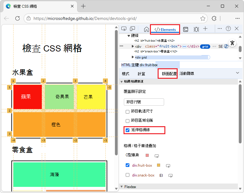 延伸格網線