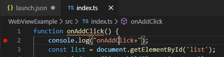 在 Visual Studio Code 中設定的中斷點