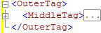 隱藏內部和中間標記的 XML 程式代碼
