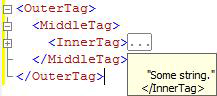 XML 程式代碼與工具提示顯示隱藏的程式代碼