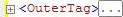 隱藏所有三個標籤的 XML 程式代碼顯示