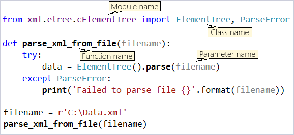 螢幕擷取畫面，顯示 Visual Studio 編輯器中的程式碼和語法著色。